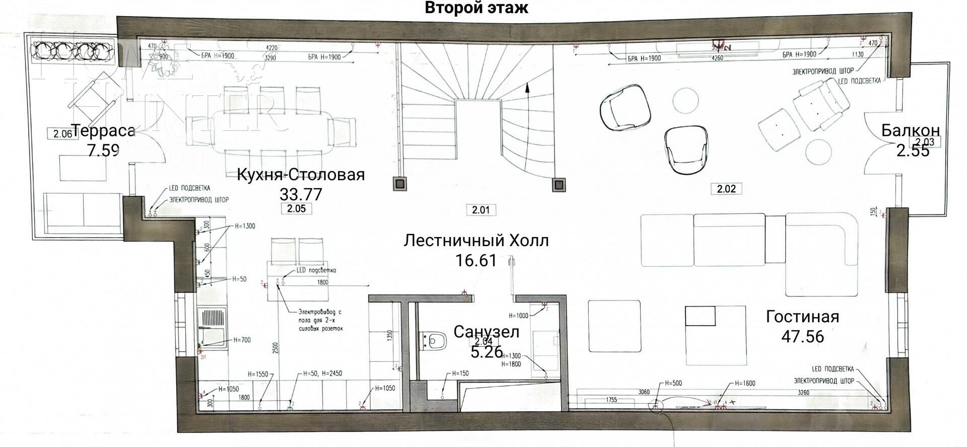 4-этажный таунхаус 395 м² без отделки