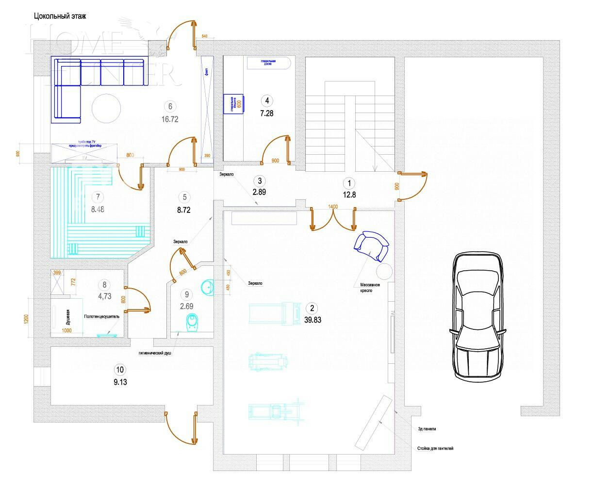 2-этажный коттедж 500 м² без отделки