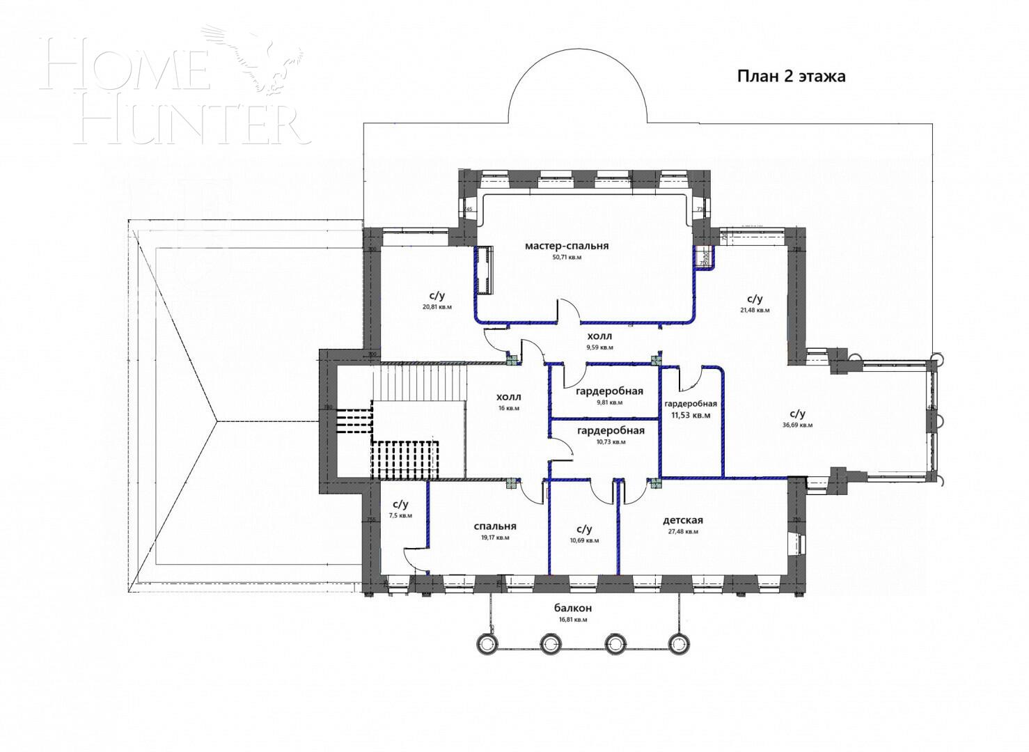 2-этажный коттедж 1 320 м² без отделки