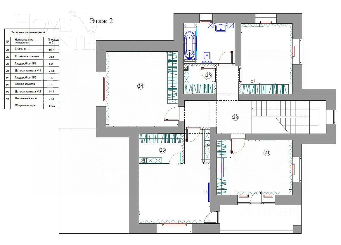 2-этажный коттедж 214 м² с отделкой
