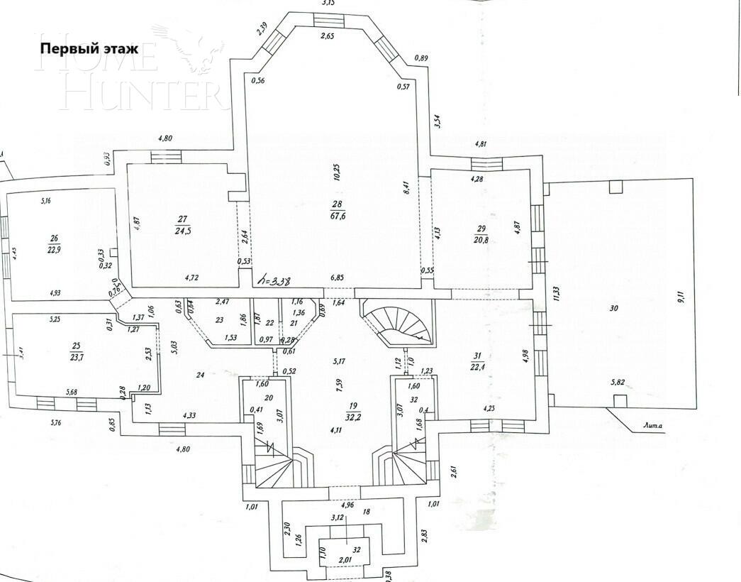 2-этажный коттедж 700 м² с отделкой