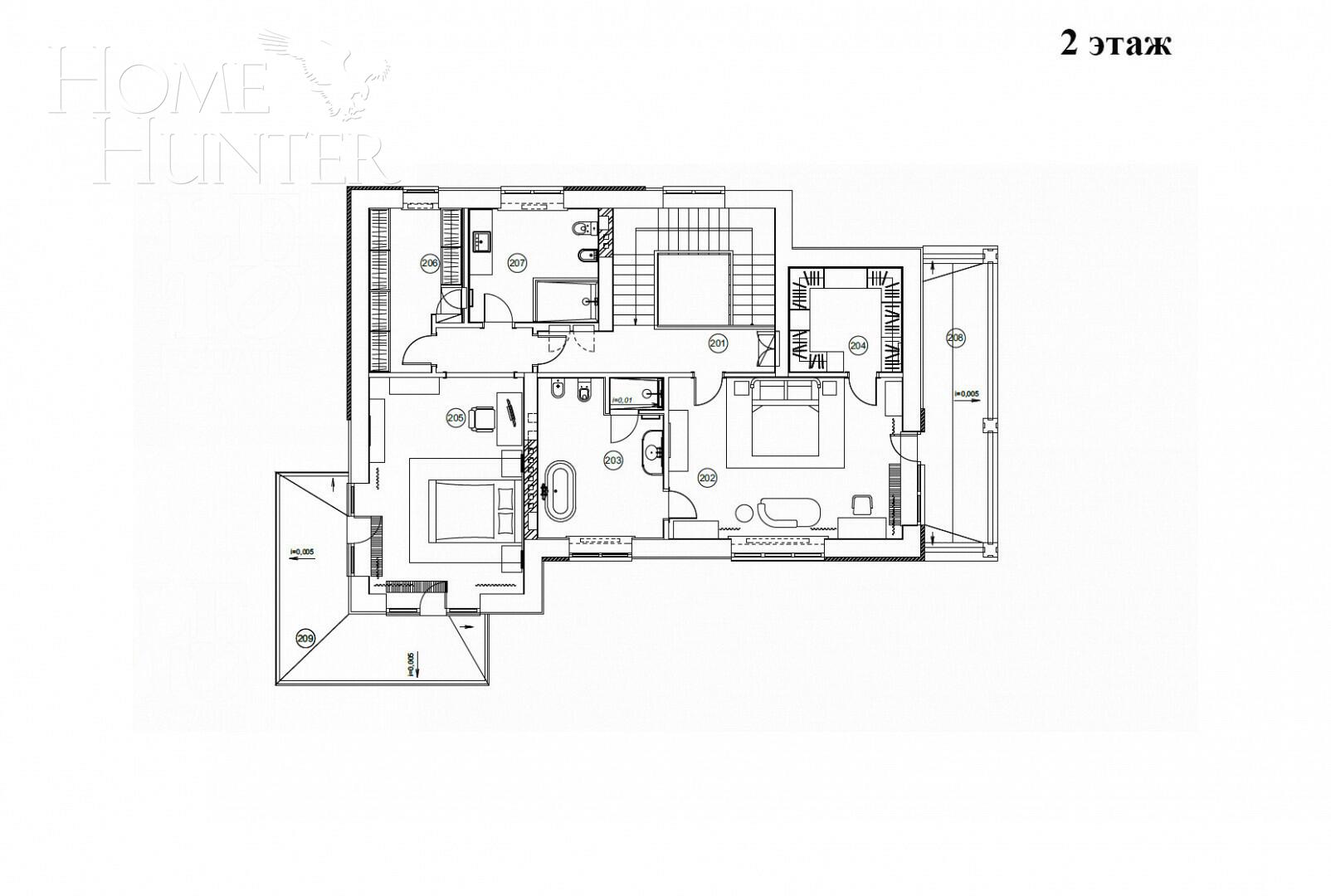 2-этажный коттедж 539.3 м² без отделки