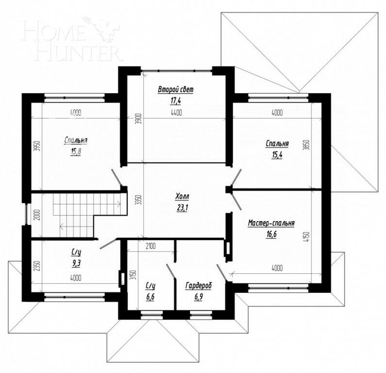 2-этажный коттедж 250 м² без отделки