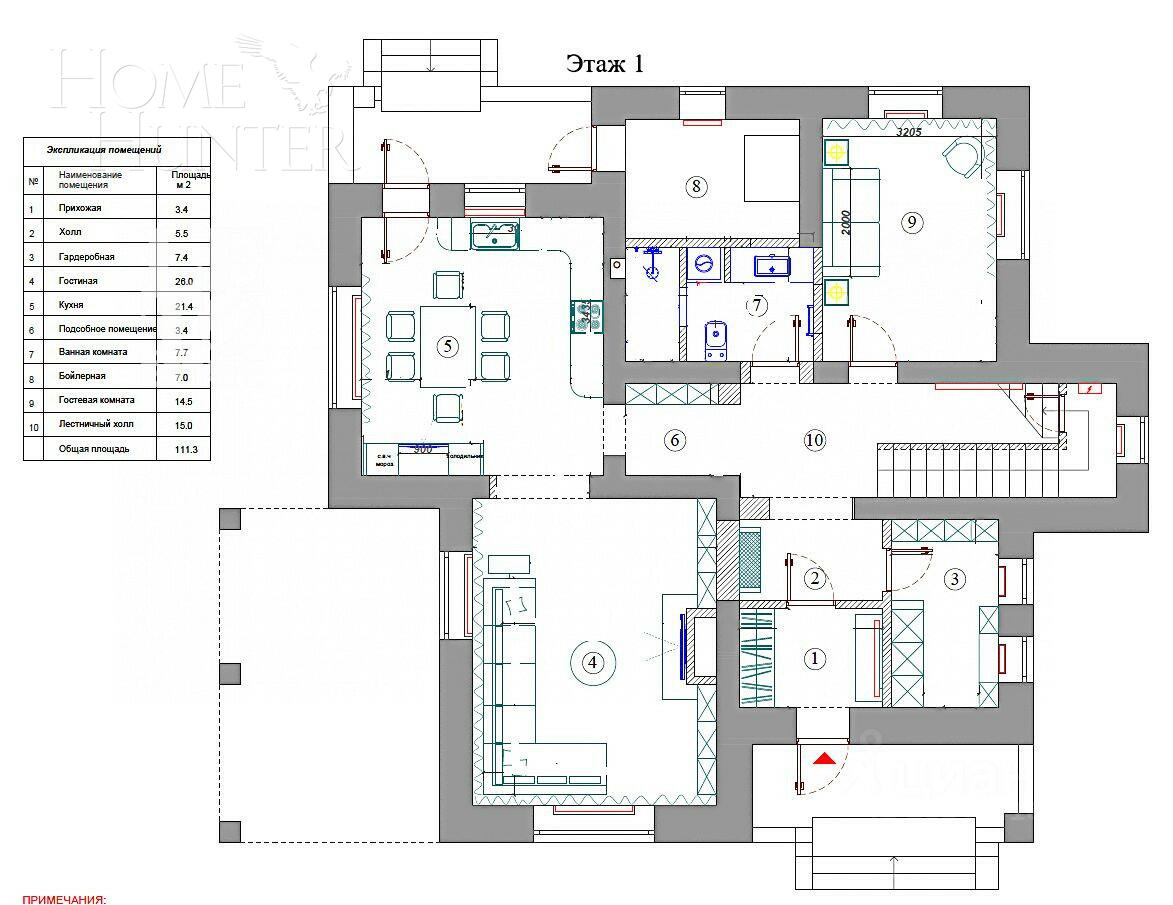 2-этажный коттедж 214 м² с отделкой