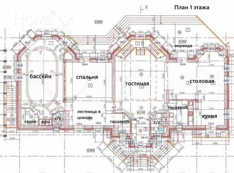 2-этажный коттедж 800 м² с отделкой