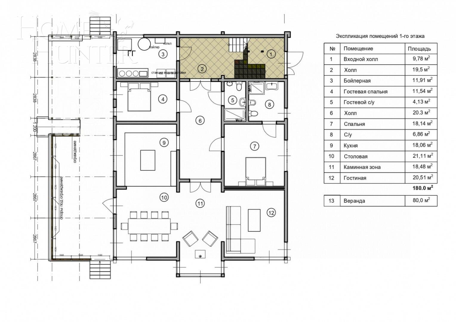 2-этажный коттедж 386 м² с отделкой