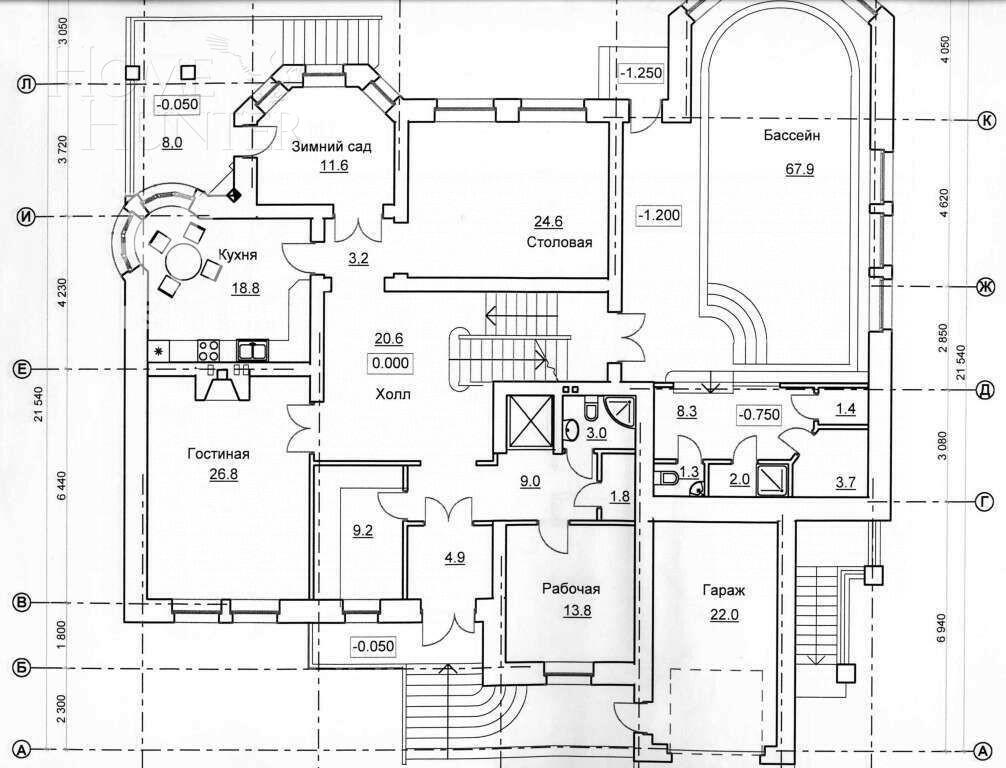 2-этажный коттедж 785 м² без отделки