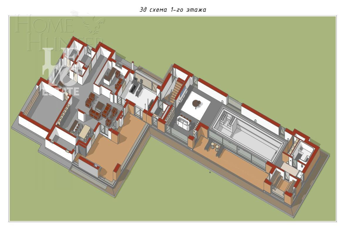 2-этажный коттедж 313 м² с отделкой