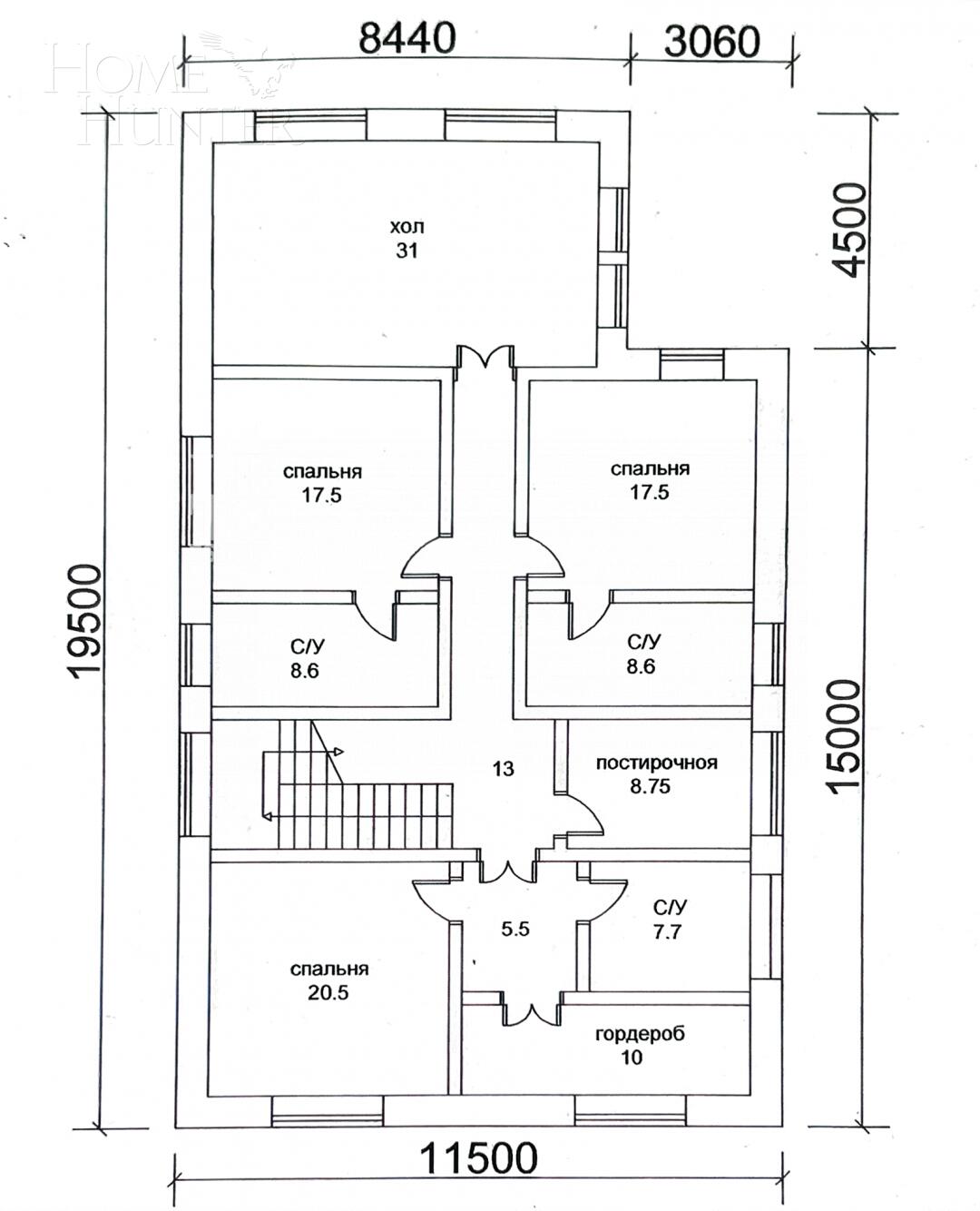 2-этажный коттедж 500 м² без отделки