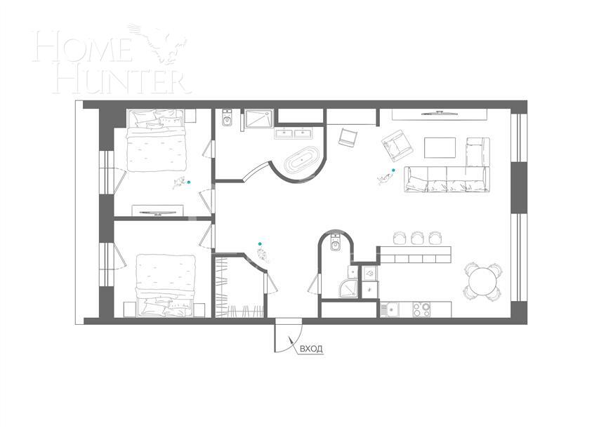 3-КОМН. КВАРТИРА С ОТДЕЛКОЙ 118.4 М² НА 4 ЭТАЖЕ