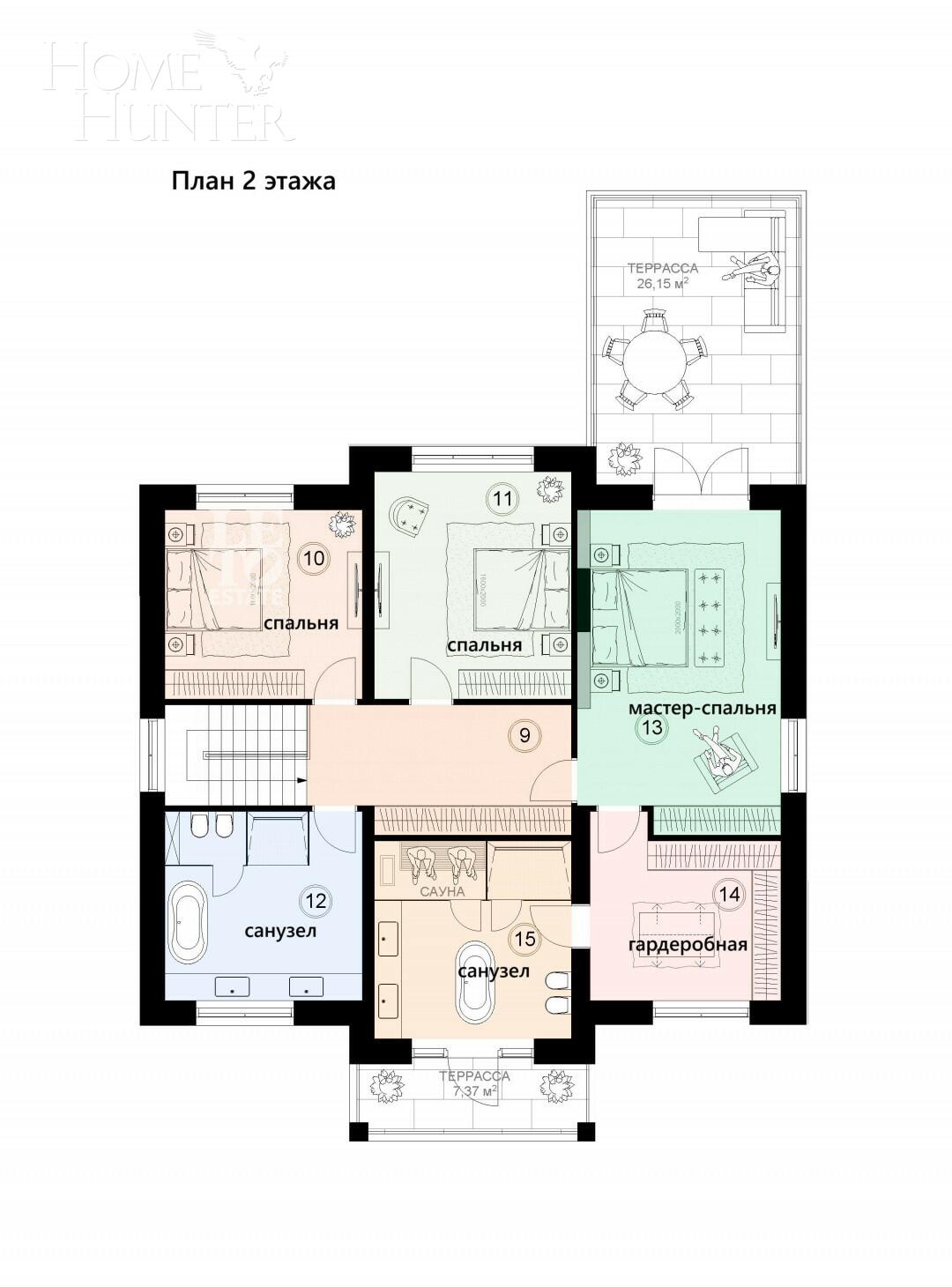 2-этажный коттедж 315.6 м² без отделки