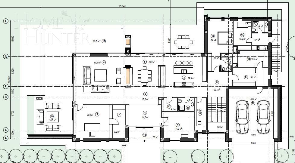 2-этажный коттедж 743 м² без отделки