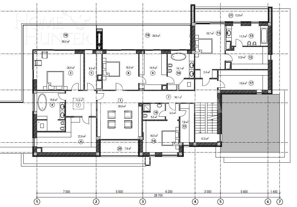 2-этажный коттедж 743 м² без отделки