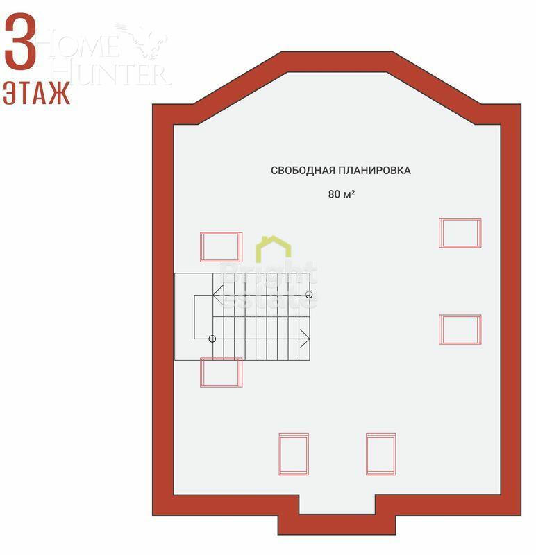 2-этажный коттедж 350 м² без отделки