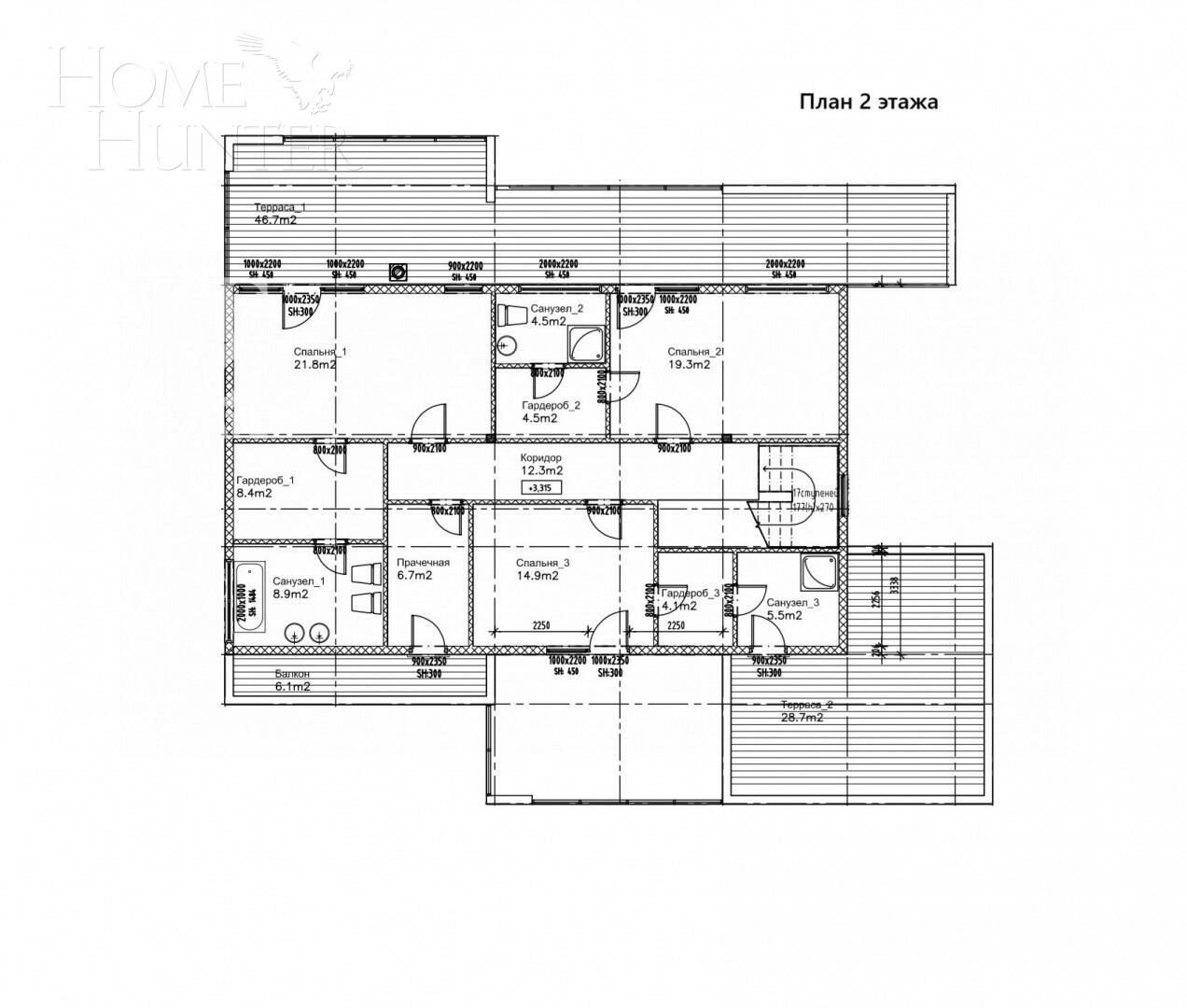 2-этажный коттедж 455 м² с отделкой