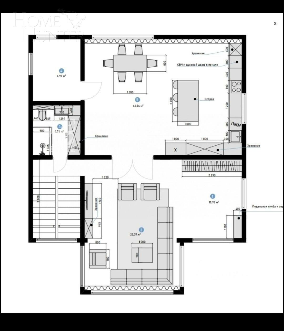 2-этажный коттедж 200 м² без отделки