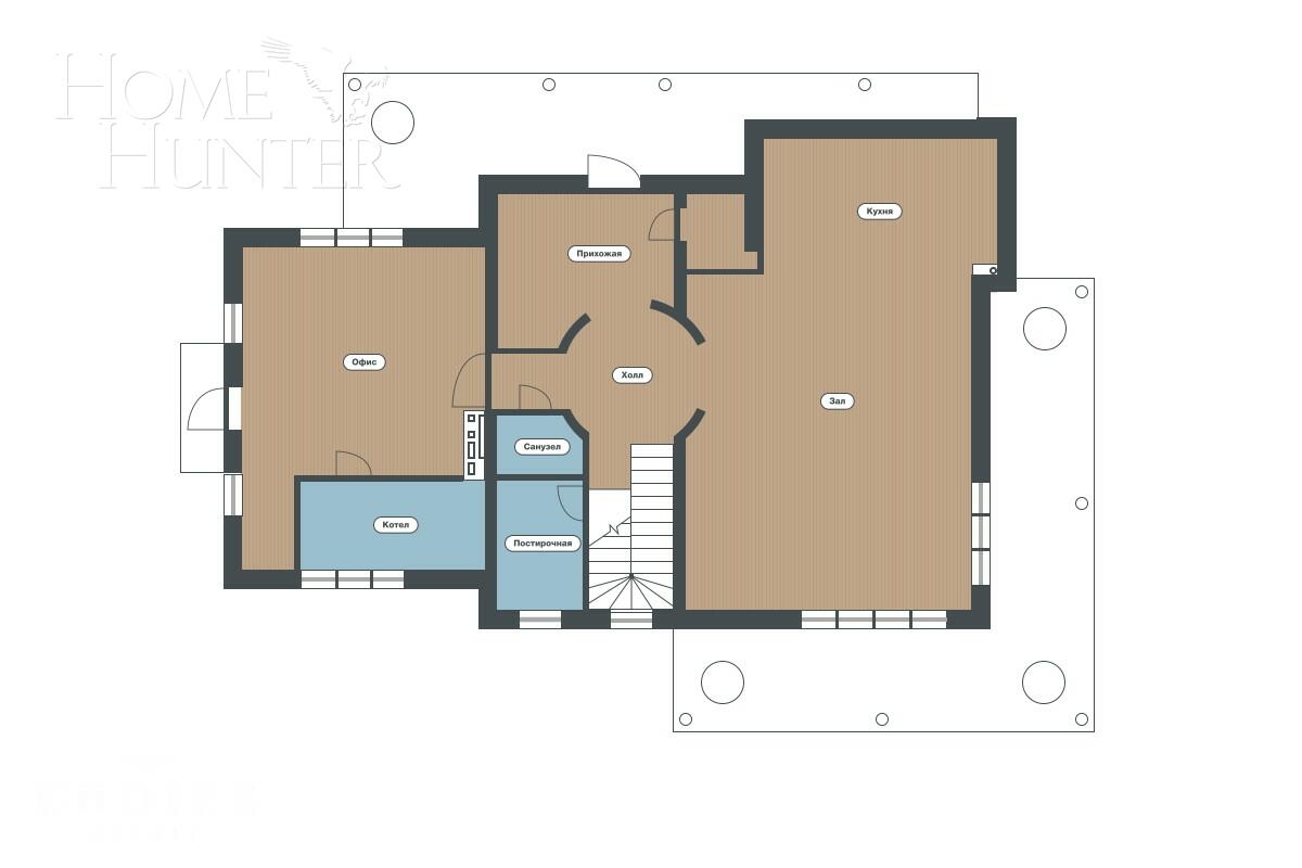 3-этажный коттедж 650 м² с отделкой