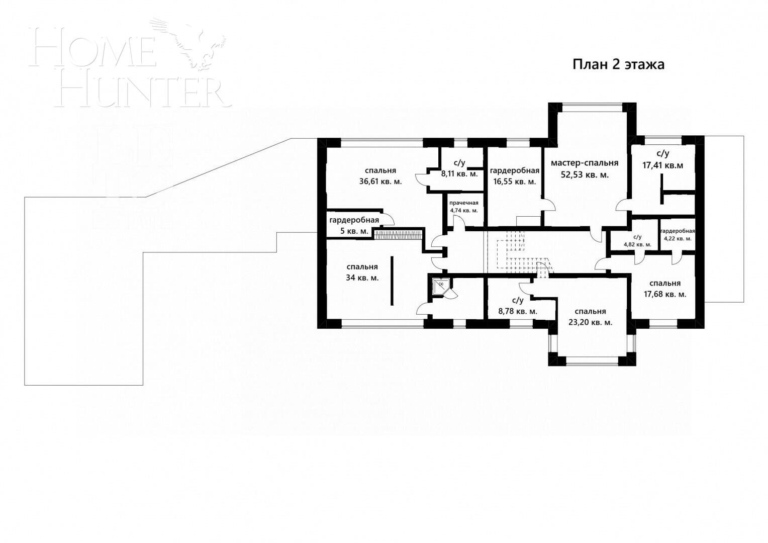 2-этажный коттедж 750 м² без отделки