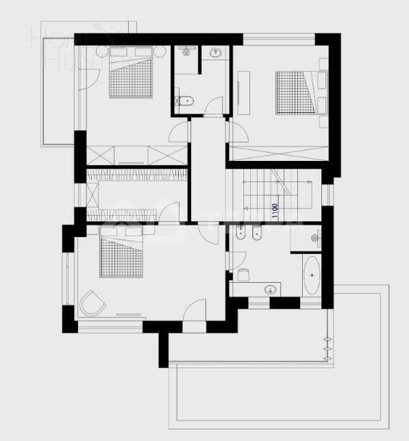 3-этажный коттедж 290 м² без отделки