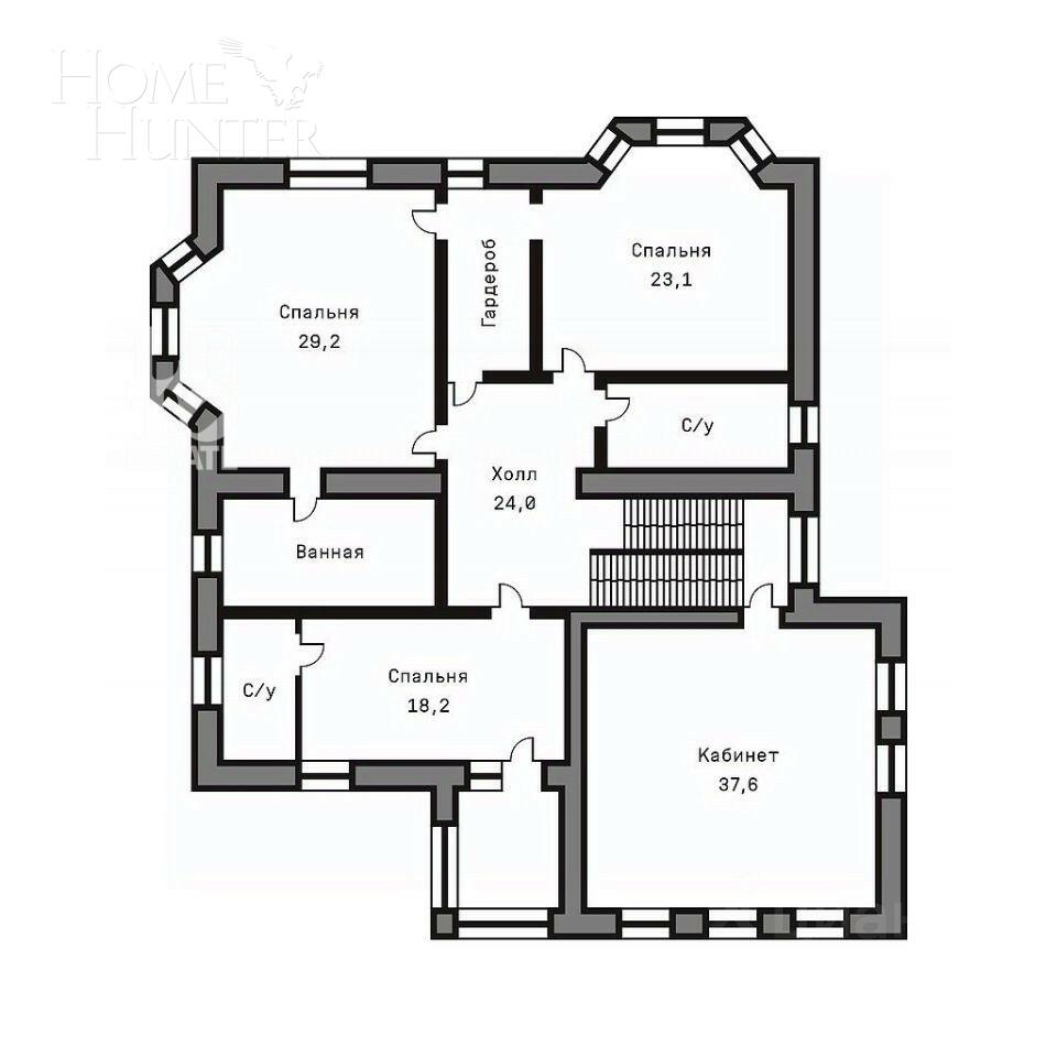 3-этажный коттедж 680 м² без отделки