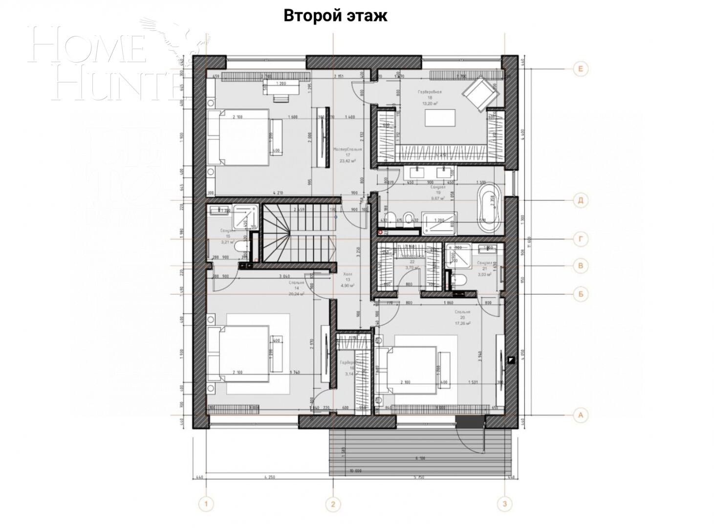 2-этажный коттедж 243 м² с отделкой