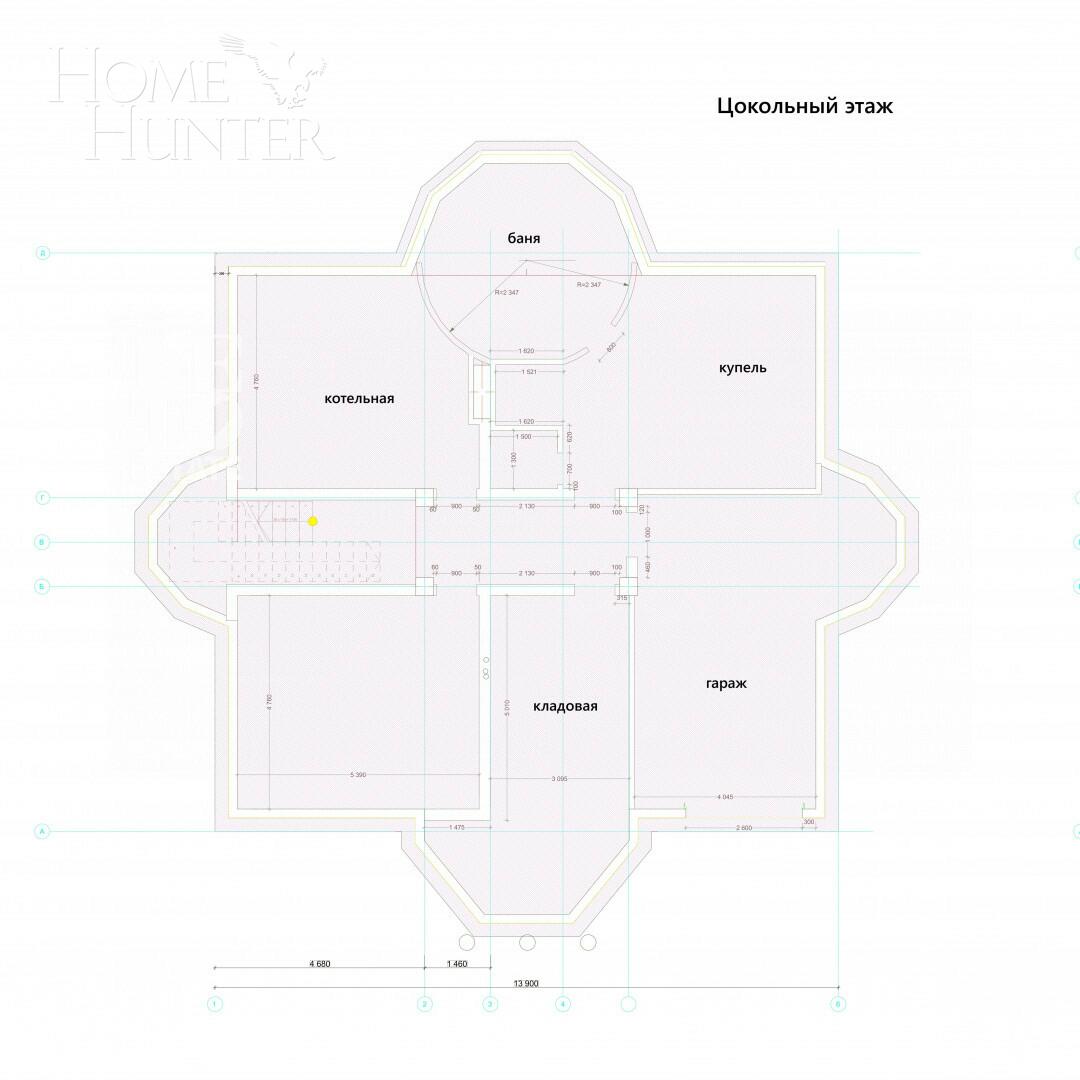 2-этажный коттедж 460 м² без отделки
