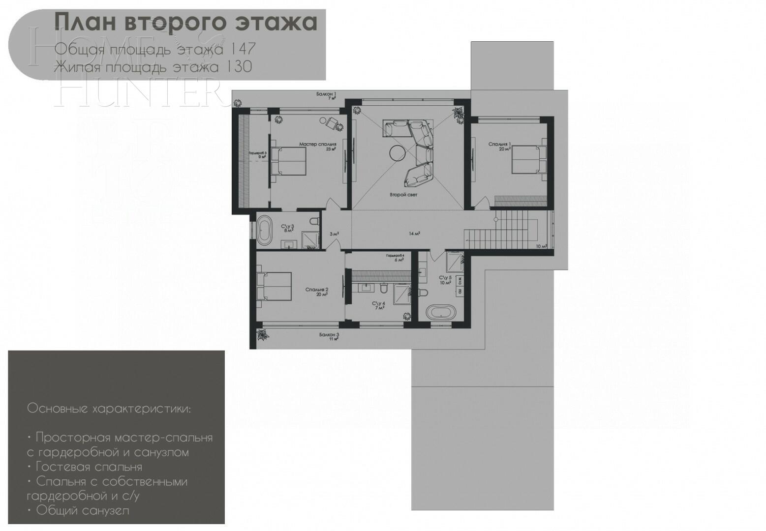 2-этажный коттедж 435 м² с отделкой