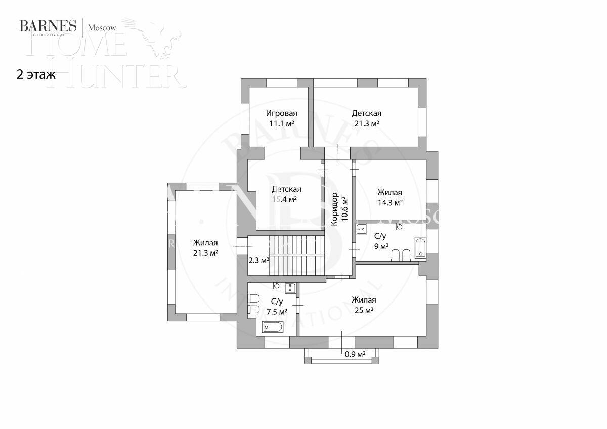 2-этажный коттедж 371 м² с отделкой