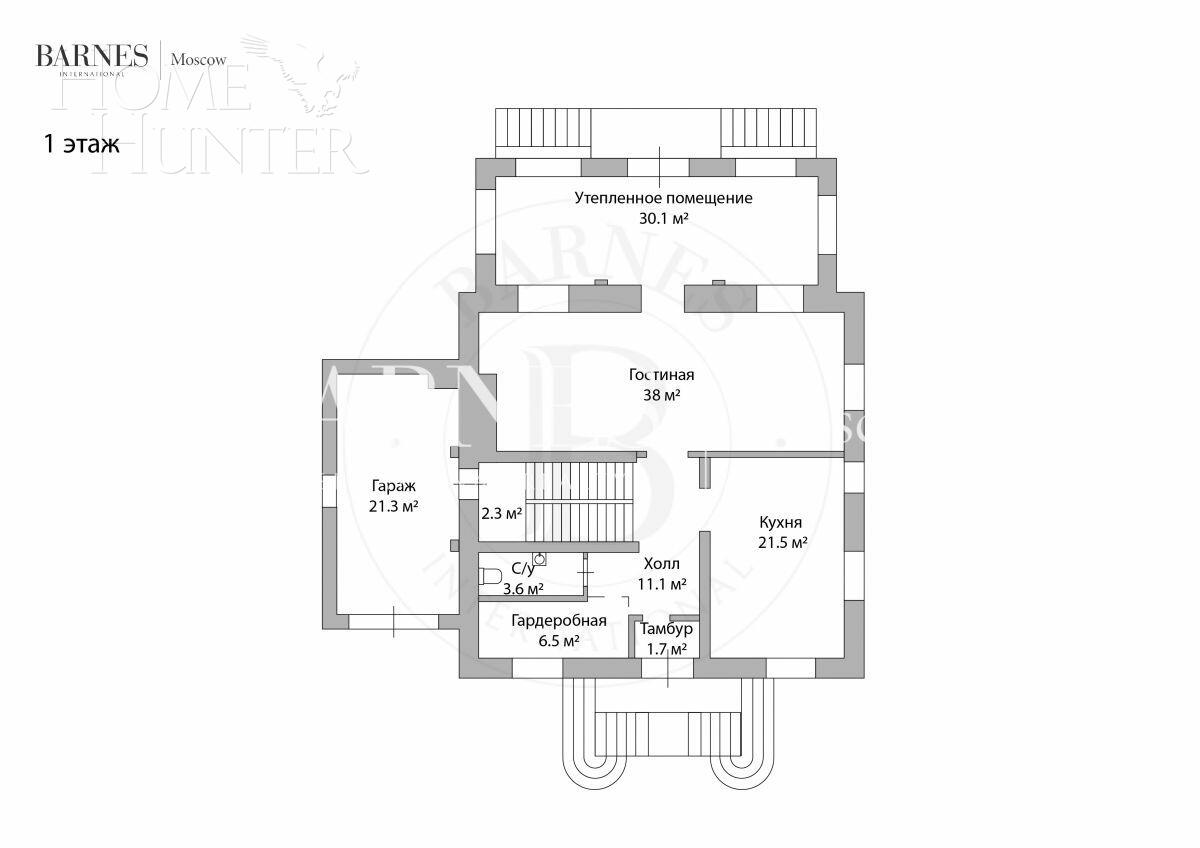 2-этажный коттедж 371 м² с отделкой