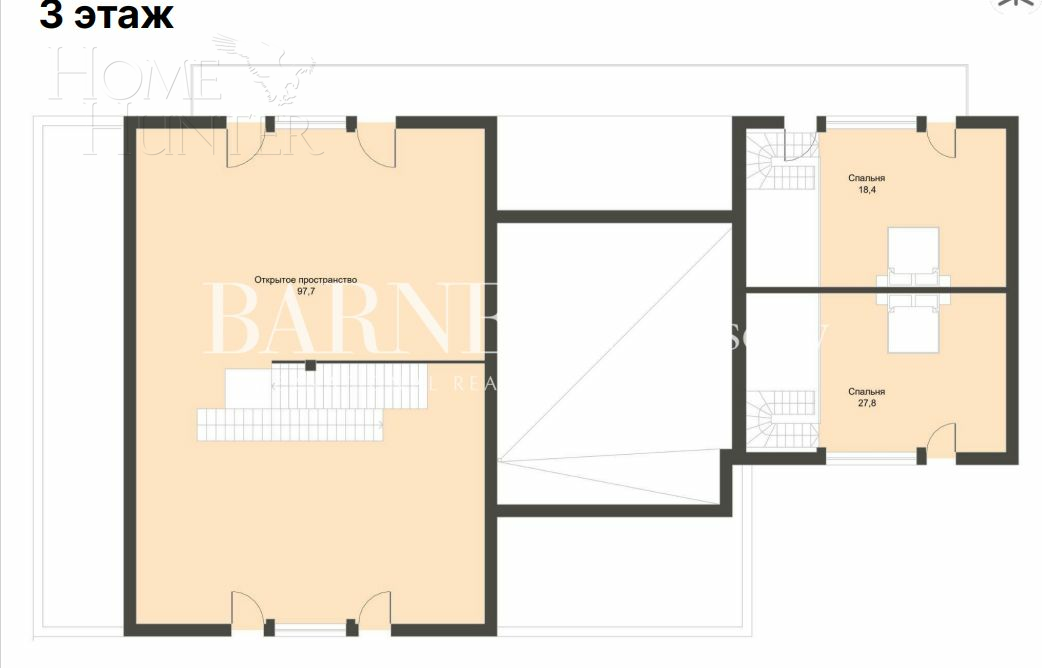 2-этажный коттедж 1 050 м² без отделки