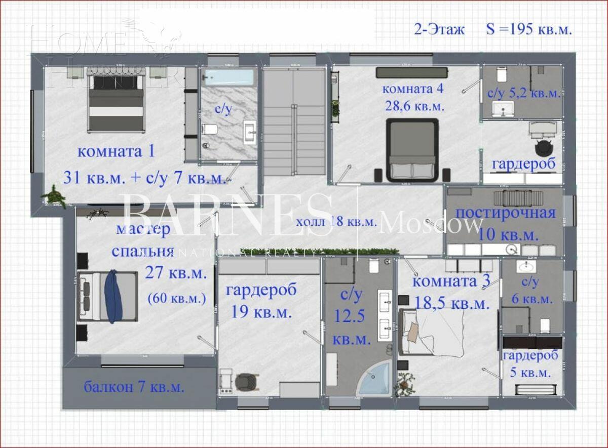 2-этажный коттедж 416 м² с отделкой