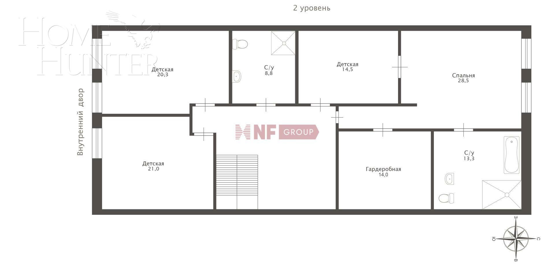 2-УРОВНЕВЫЙ ТАУНХАУС С ОТДЕЛКОЙ 236 М² НА 1 ЭТАЖЕ