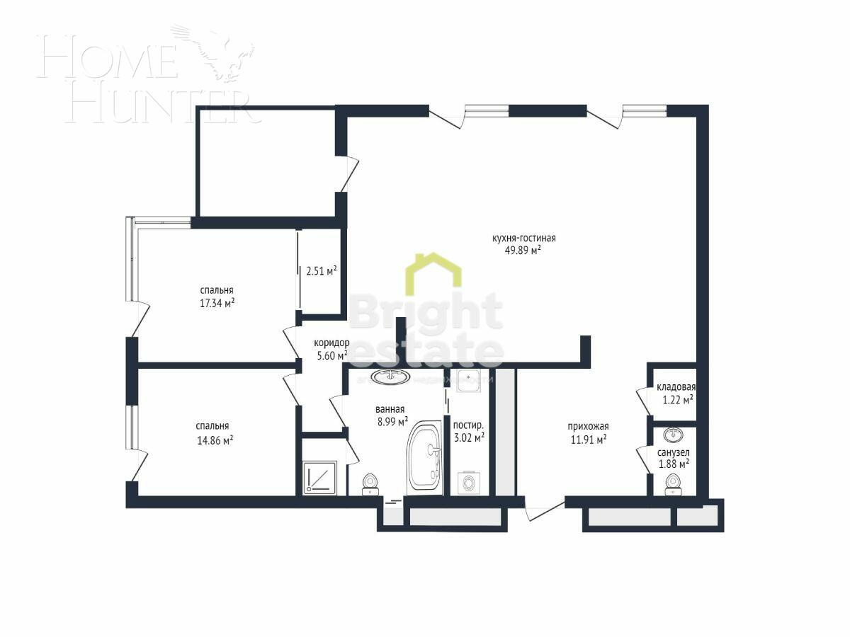 3-КОМН. КВАРТИРА С ОТДЕЛКОЙ 120 М² НА 2 ЭТАЖЕ