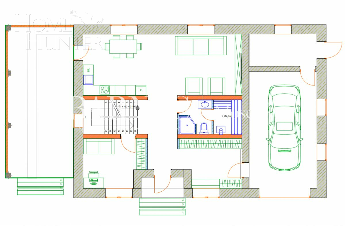 2-этажный коттедж 300 м² без отделки