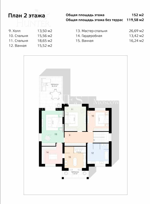 2-этажный коттедж 307 м² без отделки