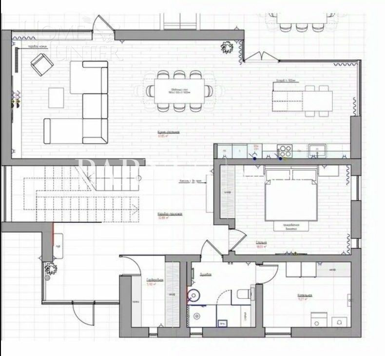 2-этажный коттедж 340 м² с отделкой