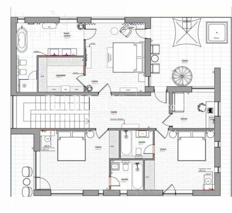 2-этажный коттедж 340 м² с отделкой