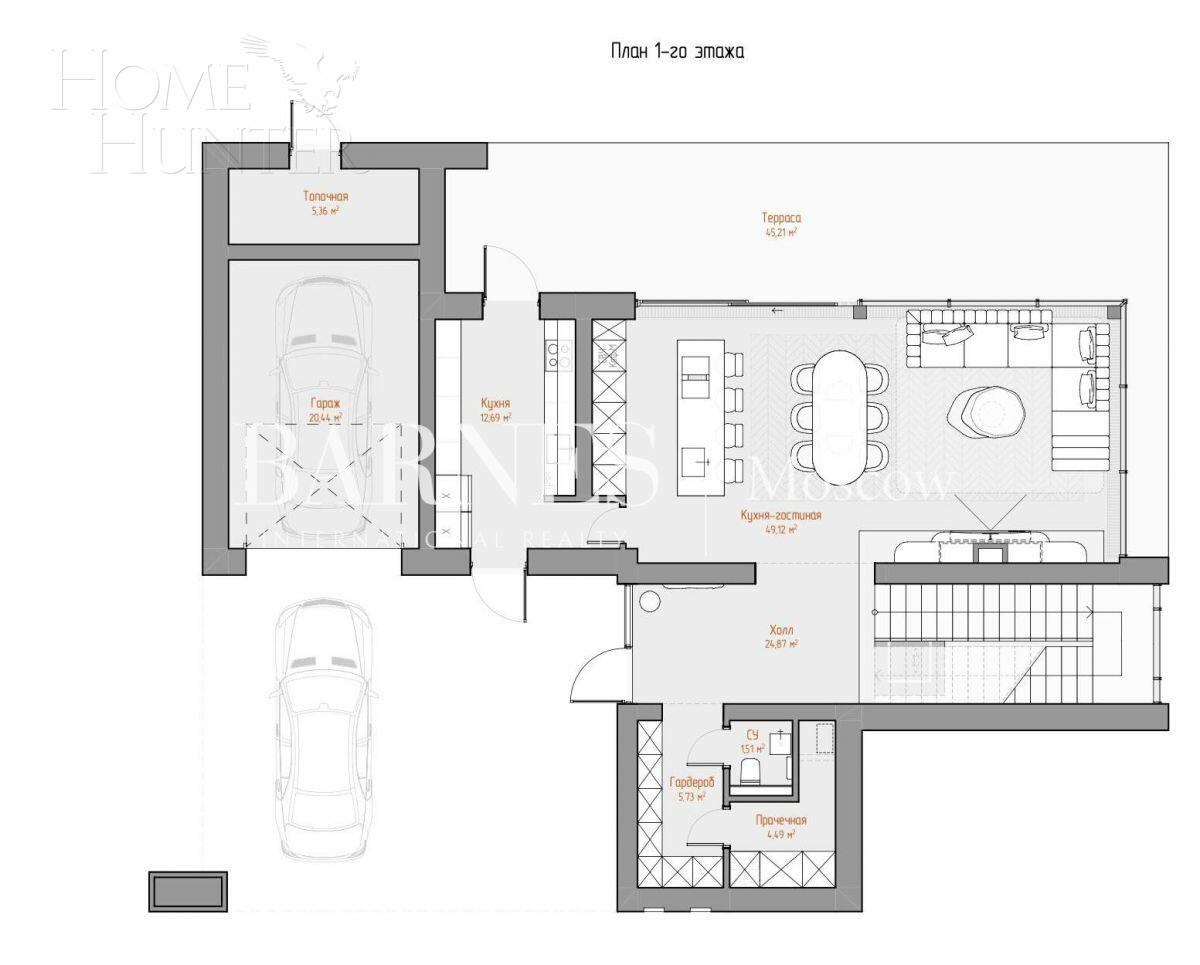2-этажный коттедж 385 м² без отделки
