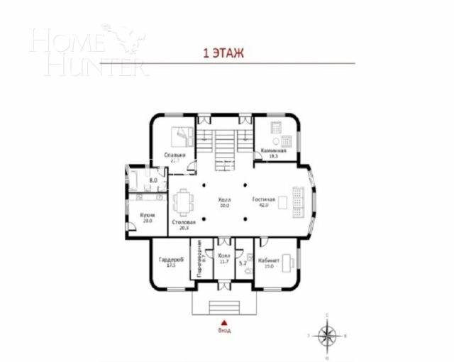 2-этажный коттедж 1 070 м² с отделкой