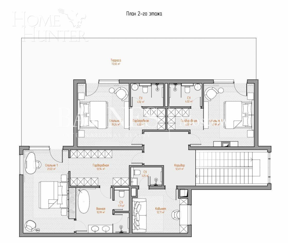 2-этажный коттедж 385 м² без отделки