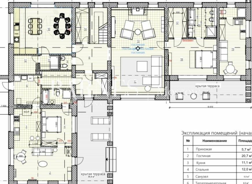 2-этажный коттедж 450 м² с отделкой