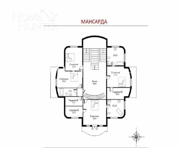 2-этажный коттедж 1 070 м² с отделкой