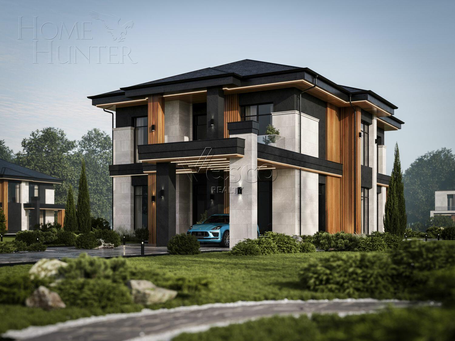 2-этажный коттедж 379.1 м² без отделки