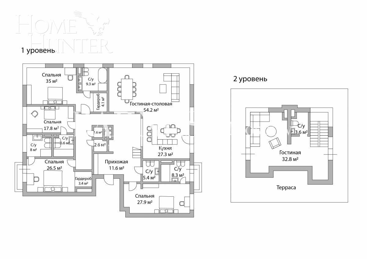 2-УРОВНЕВЫЙ ПЕНТХАУС БЕЗ ОТДЕЛКИ 320 М² НА 6 ЭТАЖЕ