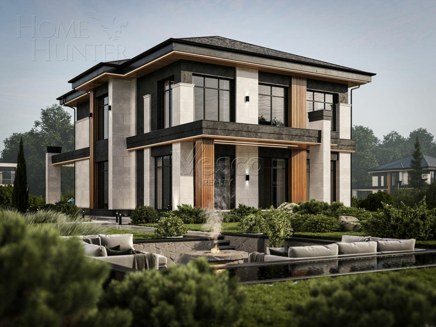 2-этажный коттедж 379.1 м² без отделки