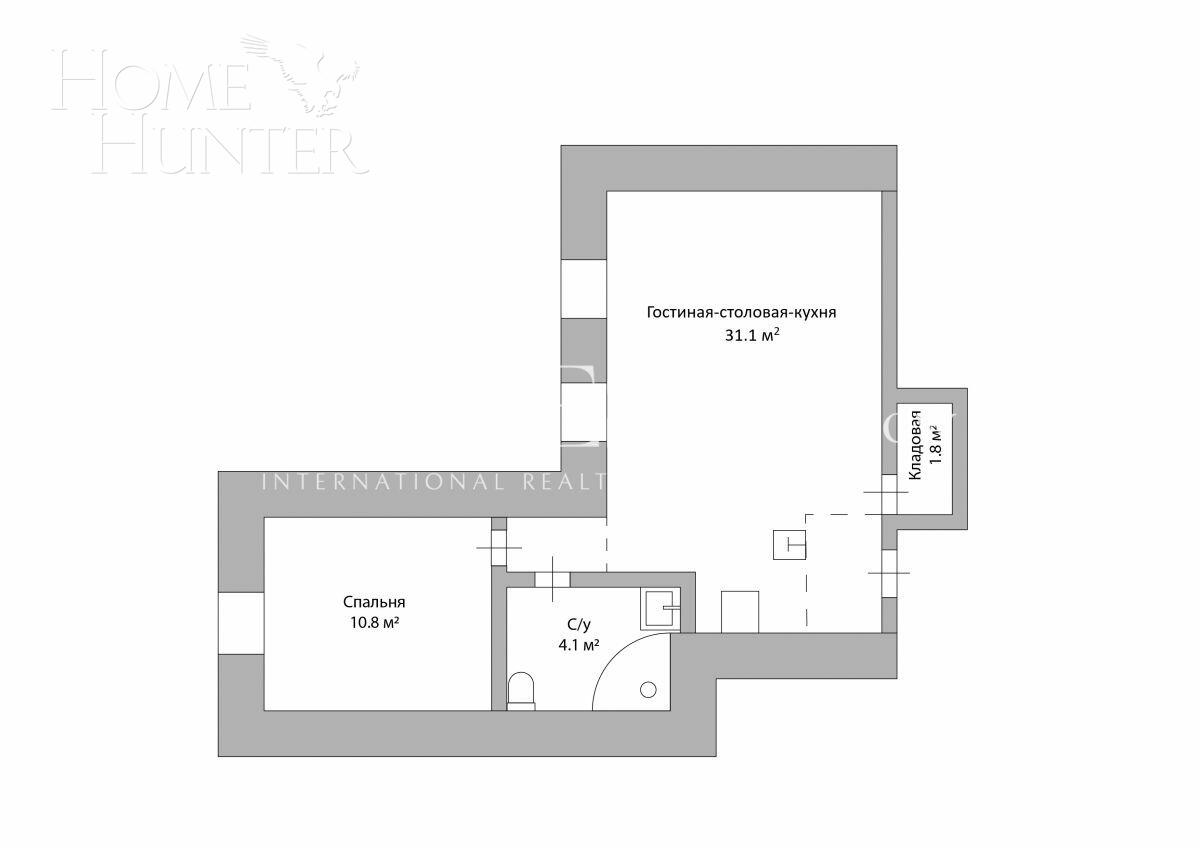 2-КОМН. КВАРТИРА С ОТДЕЛКОЙ 52 М² НА 4 ЭТАЖЕ