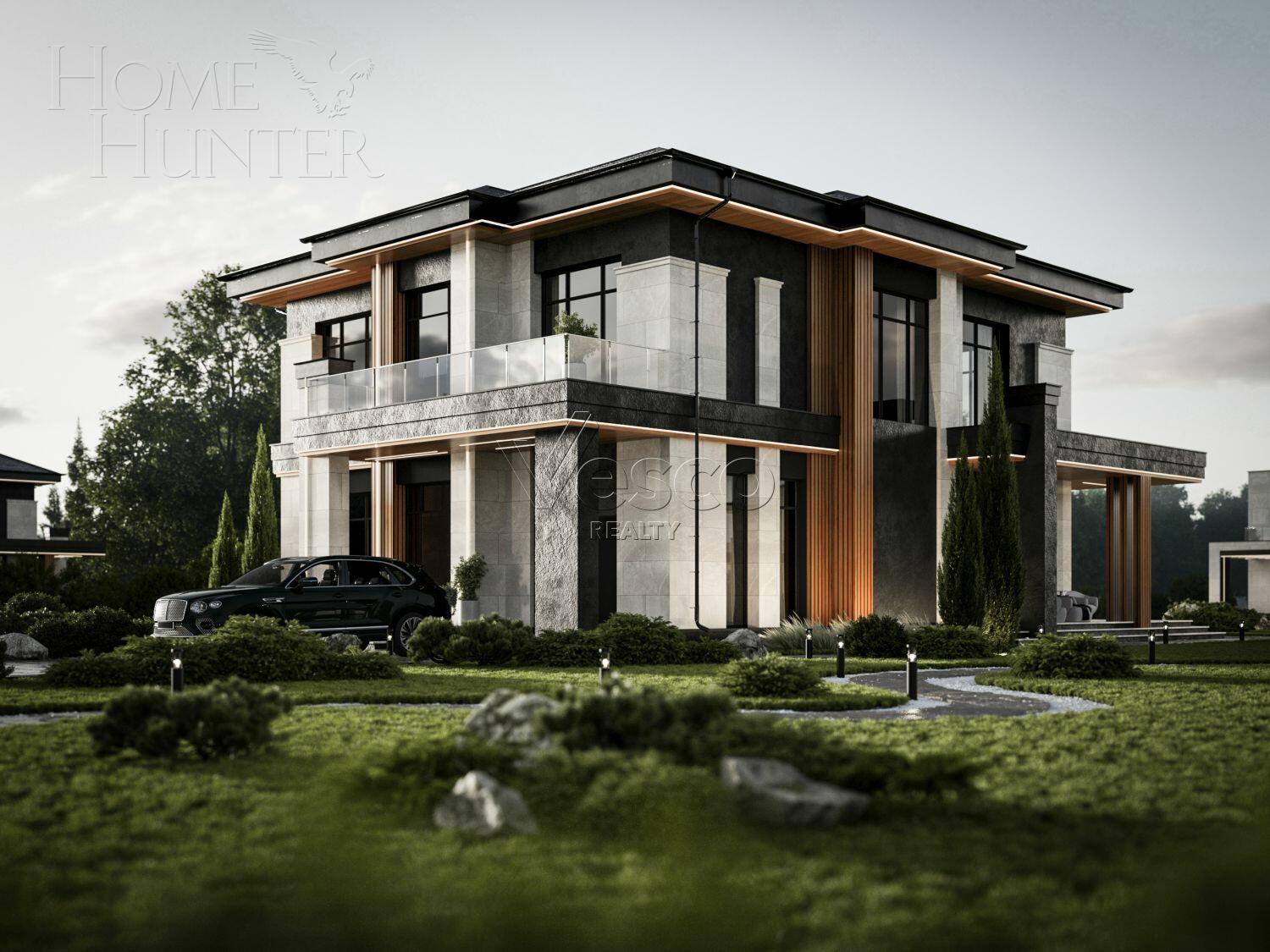 2-этажный коттедж 347.7 м² без отделки