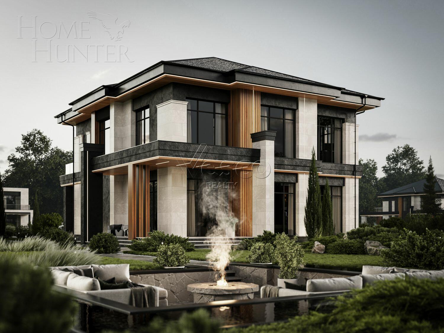 2-этажный коттедж 347.7 м² без отделки