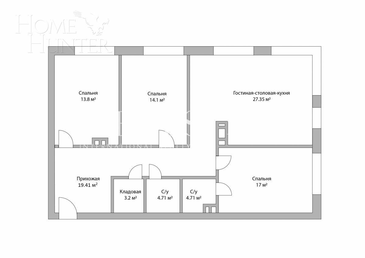 4-КОМН. КВАРТИРА С ОТДЕЛКОЙ 106.2 М² НА 2 ЭТАЖЕ