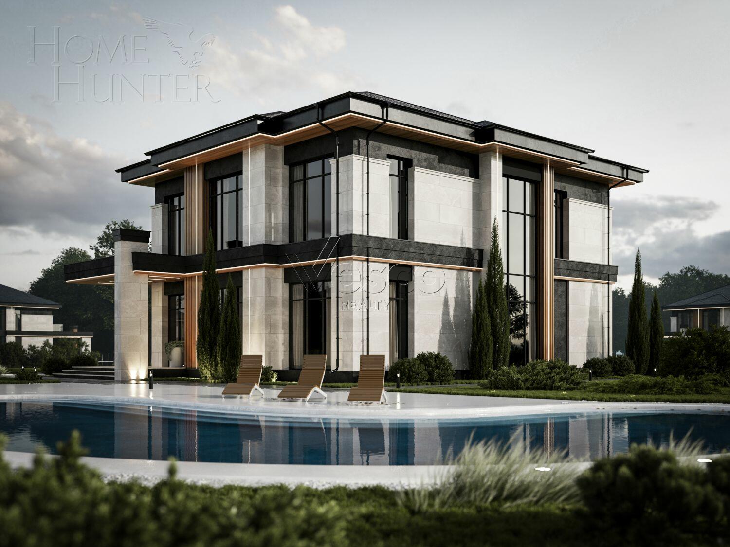 2-этажный коттедж 347.7 м² без отделки